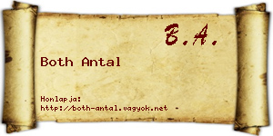 Both Antal névjegykártya